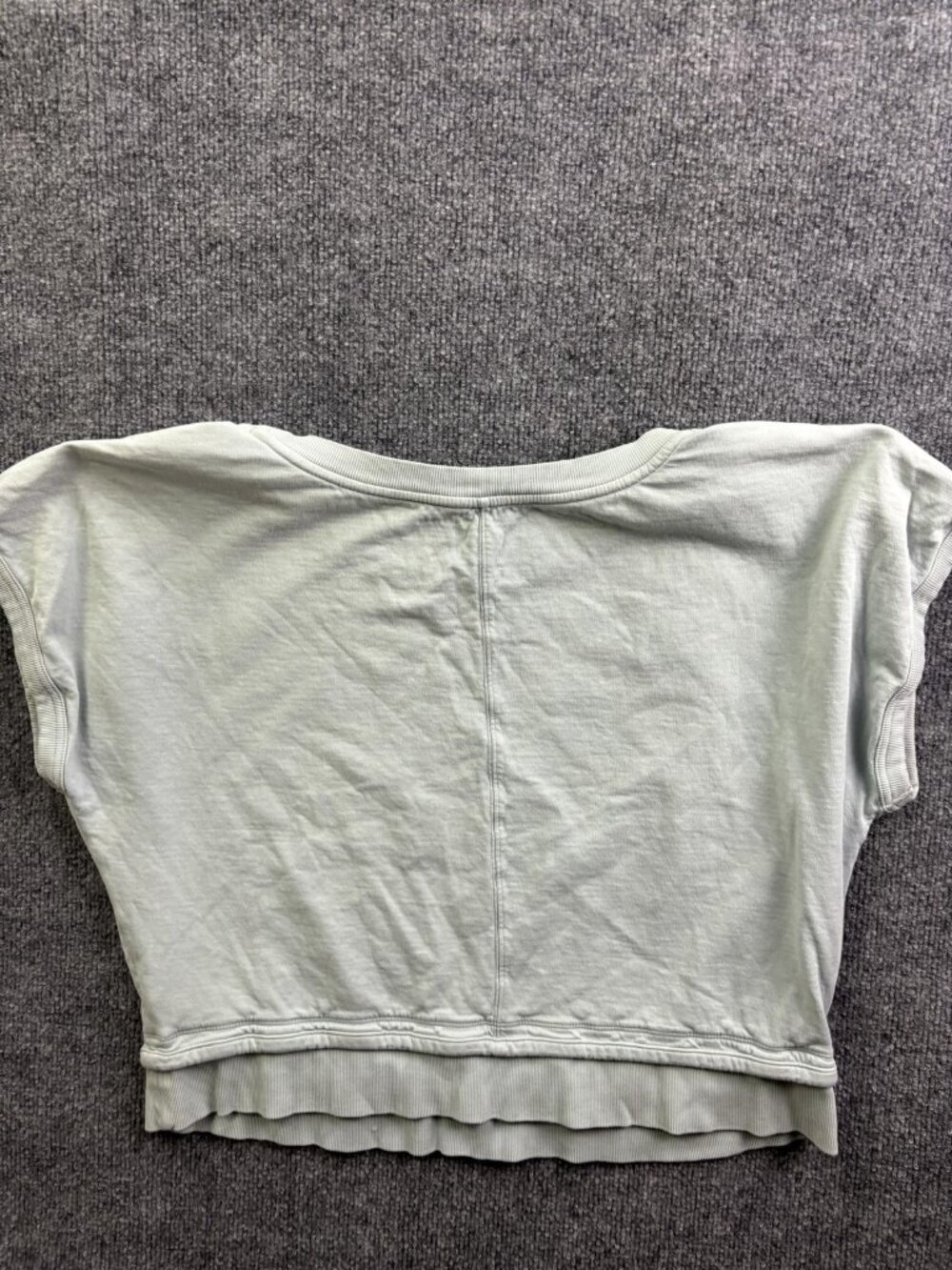 Athleta Shirt Womens Small Green Short‎ Sleeve Cropped Sundown Tee Top Athletic - Picture 7 of 7